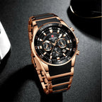 REWARD Brand Mens Watches Luxury Quartz Blue Watch Full Steel Men Chronograph Waterproof Business Wrist Watch Relogio Masculino