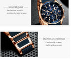 REWARD Brand Mens Watches Luxury Quartz Blue Watch Full Steel Men Chronograph Waterproof Business Wrist Watch Relogio Masculino