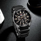 REWARD Brand Mens Watches Luxury Quartz Blue Watch Full Steel Men Chronograph Waterproof Business Wrist Watch Relogio Masculino