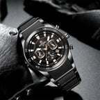 REWARD Brand Mens Watches Luxury Quartz Blue Watch Full Steel Men Chronograph Waterproof Business Wrist Watch Relogio Masculino