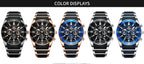 REWARD Brand Mens Watches Luxury Quartz Blue Watch Full Steel Men Chronograph Waterproof Business Wrist Watch Relogio Masculino