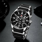 REWARD Brand Mens Watches Luxury Quartz Blue Watch Full Steel Men Chronograph Waterproof Business Wrist Watch Relogio Masculino