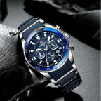 REWARD Brand Mens Watches Luxury Quartz Blue Watch Full Steel Men Chronograph Waterproof Business Wrist Watch Relogio Masculino